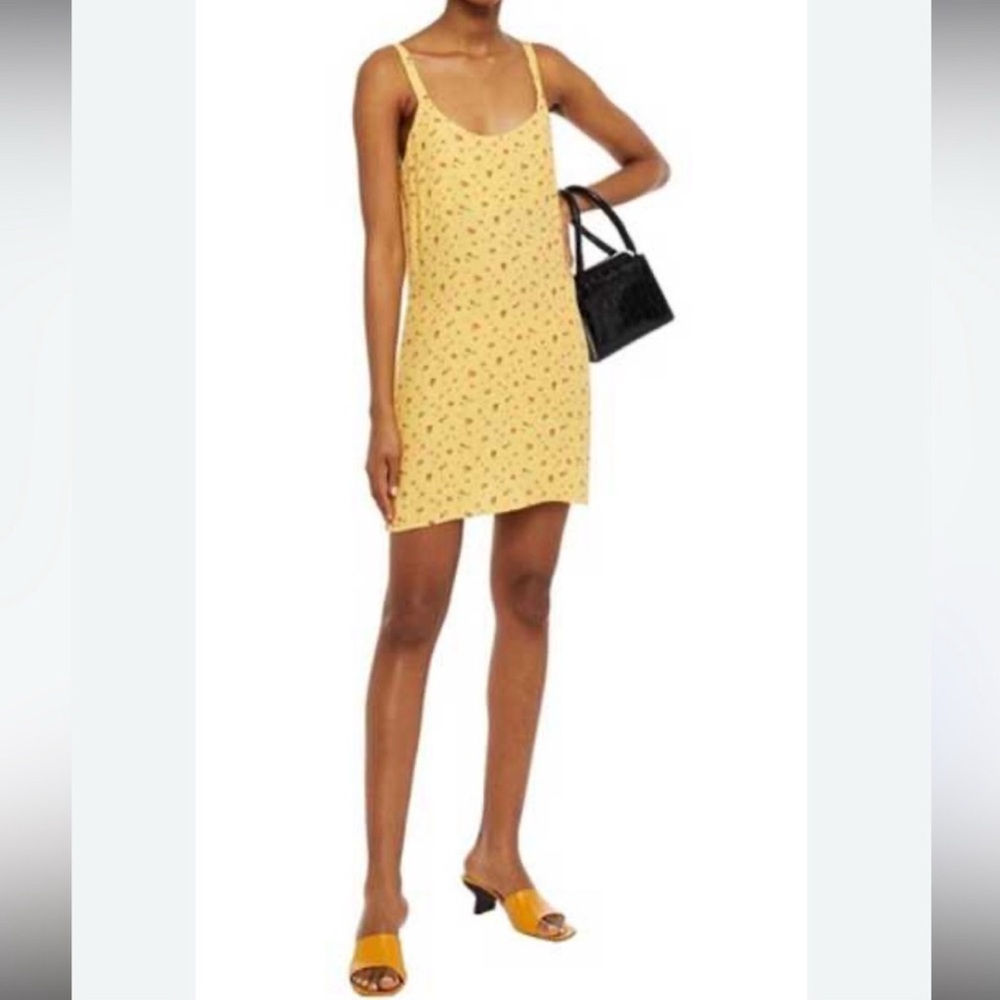 Reformation Yellow Floral Mini Dress